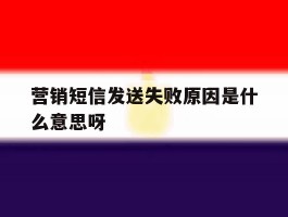 营销短信发送失败原因是什么意思呀