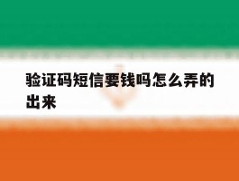 验证码短信要钱吗怎么弄的出来