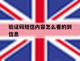 验证码短信内容怎么看的到信息