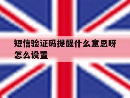 短信验证码提醒什么意思呀怎么设置