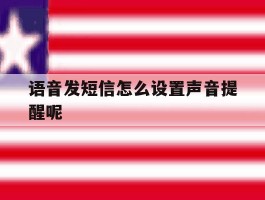 语音发短信怎么设置声音提醒呢