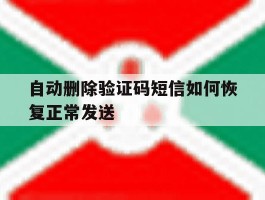 自动删除验证码短信如何恢复正常发送