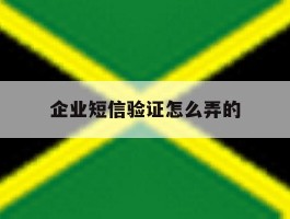 企业短信验证怎么弄的