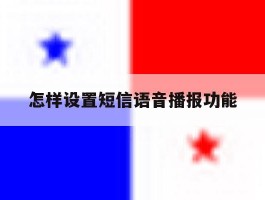 怎样设置短信语音播报功能