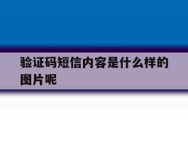 验证码短信内容是什么样的图片呢