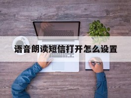 语音朗读短信打开怎么设置