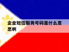 企业短信服务号码是什么意思啊