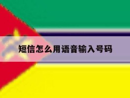 短信怎么用语音输入号码