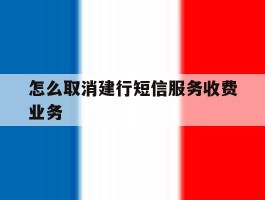 怎么取消建行短信服务收费业务