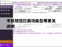 手机短信拦截功能在哪里关闭啊