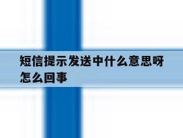 短信提示发送中什么意思呀怎么回事