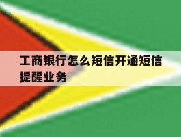 工商银行怎么短信开通短信提醒业务