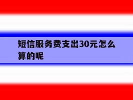 关于短信服务费支出30元怎么算的呢的信息