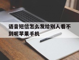 语音短信怎么发给别人看不到呢苹果手机的简单介绍