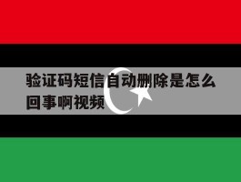 验证码短信自动删除是怎么回事啊视频