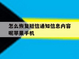 怎么恢复短信通知信息内容呢苹果手机的简单介绍