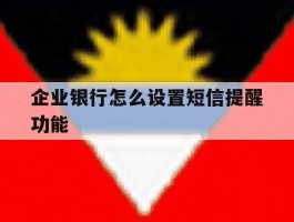 企业银行怎么设置短信提醒功能