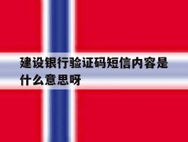 建设银行验证码短信内容是什么意思呀