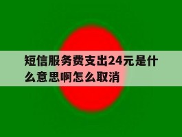 短信服务费支出24元是什么意思啊怎么取消