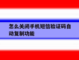 怎么关闭手机短信验证码自动复制功能