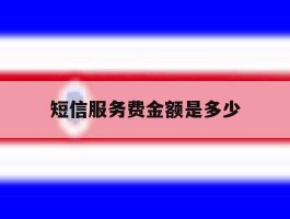 短信服务费金额是多少