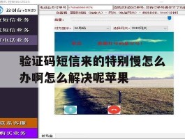 验证码短信来的特别慢怎么办啊怎么解决呢苹果的简单介绍