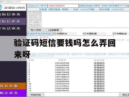 验证码短信要钱吗怎么弄回来呀