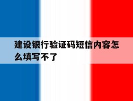 建设银行验证码短信内容怎么填写不了
