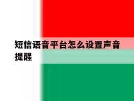 短信语音平台怎么设置声音提醒