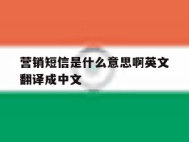 营销短信是什么意思啊英文翻译成中文