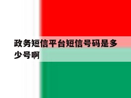 政务短信平台短信号码是多少号啊