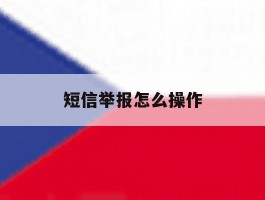 短信举报怎么操作