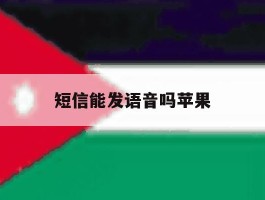 短信能发语音吗苹果