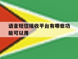 语音短信接收平台有哪些功能可以用的简单介绍