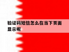 验证码短信怎么在当下页面显示呢