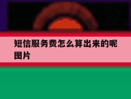 短信服务费怎么算出来的呢图片