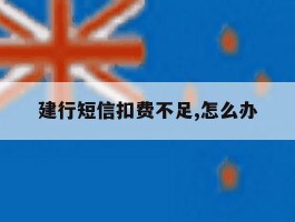 建行短信扣费不足,怎么办