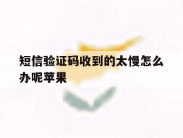 短信验证码收到的太慢怎么办呢苹果