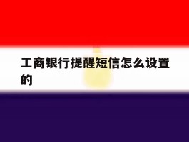 工商银行提醒短信怎么设置的
