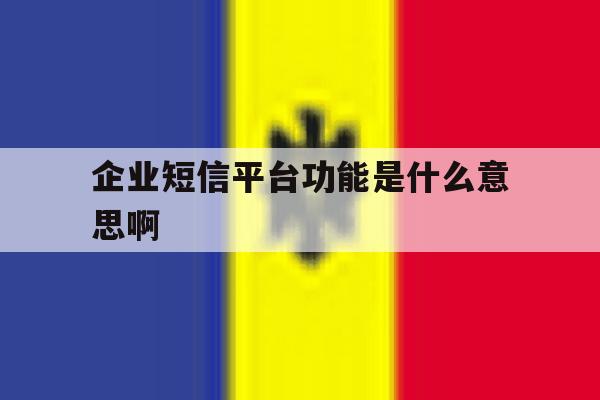 企业短信平台功能是什么意思啊 企业短信平台功能是什么意思啊