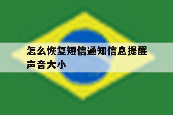 怎么恢复短信通知信息提醒声音大小 怎么恢复短信通知信息提醒声音大小