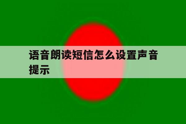 语音朗读短信怎么设置声音提示 语音朗读短信怎么设置声音提示