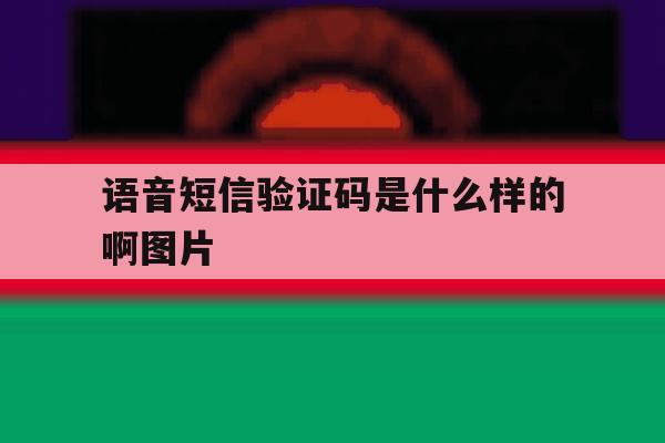 语音短信验证码是什么样的啊图片 语音短信验证码是什么样的啊图片