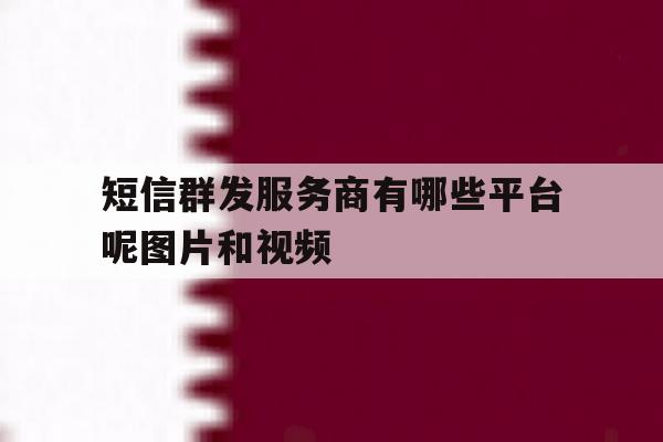 短信群发服务商有哪些平台呢图片和视频的简单介绍 短信群发服务商有哪些平台呢图片和视频的简单介绍