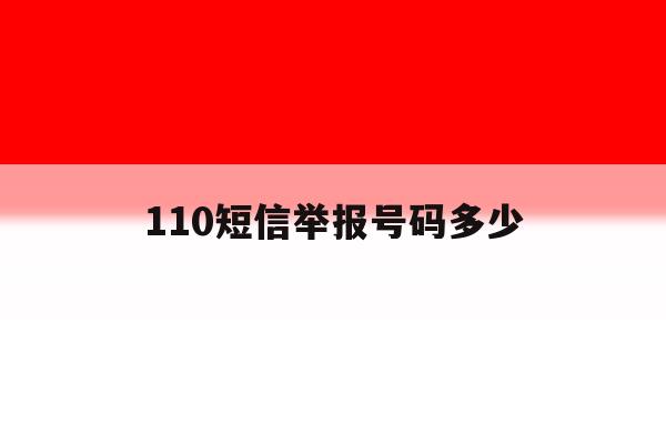 110短信举报号码多少 110短信举报号码多少