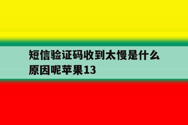 短信验证码收到太慢是什么原因呢苹果13的简单介绍 短信验证码收到太慢是什么原因呢苹果13的简单介绍