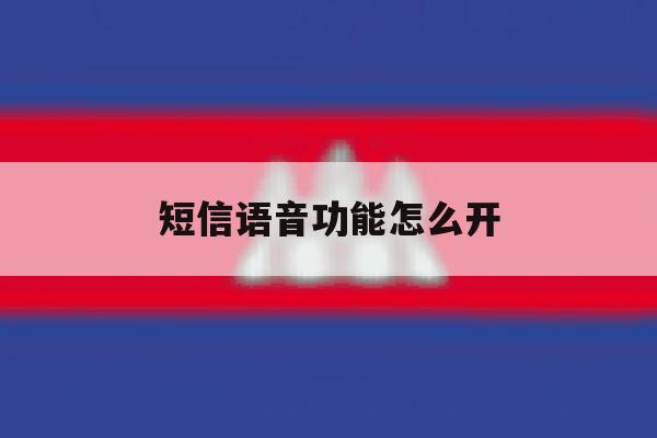短信语音功能怎么开 短信语音功能怎么开