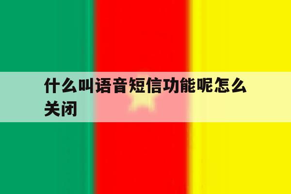 什么叫语音短信功能呢怎么关闭 什么叫语音短信功能呢怎么关闭