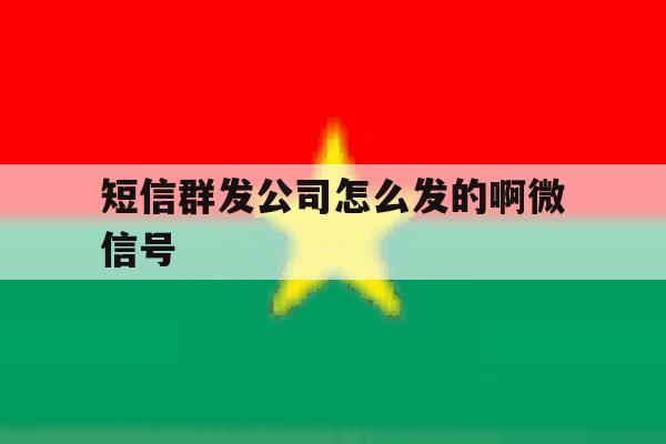 短信群发公司怎么发的啊微信号 短信群发公司怎么发的啊微信号