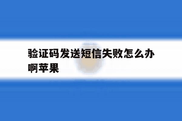 验证码发送短信失败怎么办啊苹果 验证码发送短信失败怎么办啊苹果